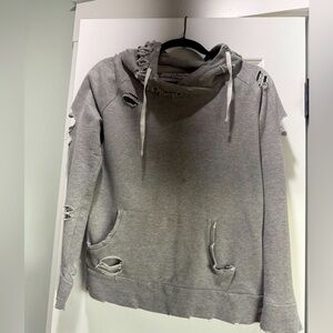 Chelsea DeBoer Lily & Lottie Grey distressed hoodie size XS